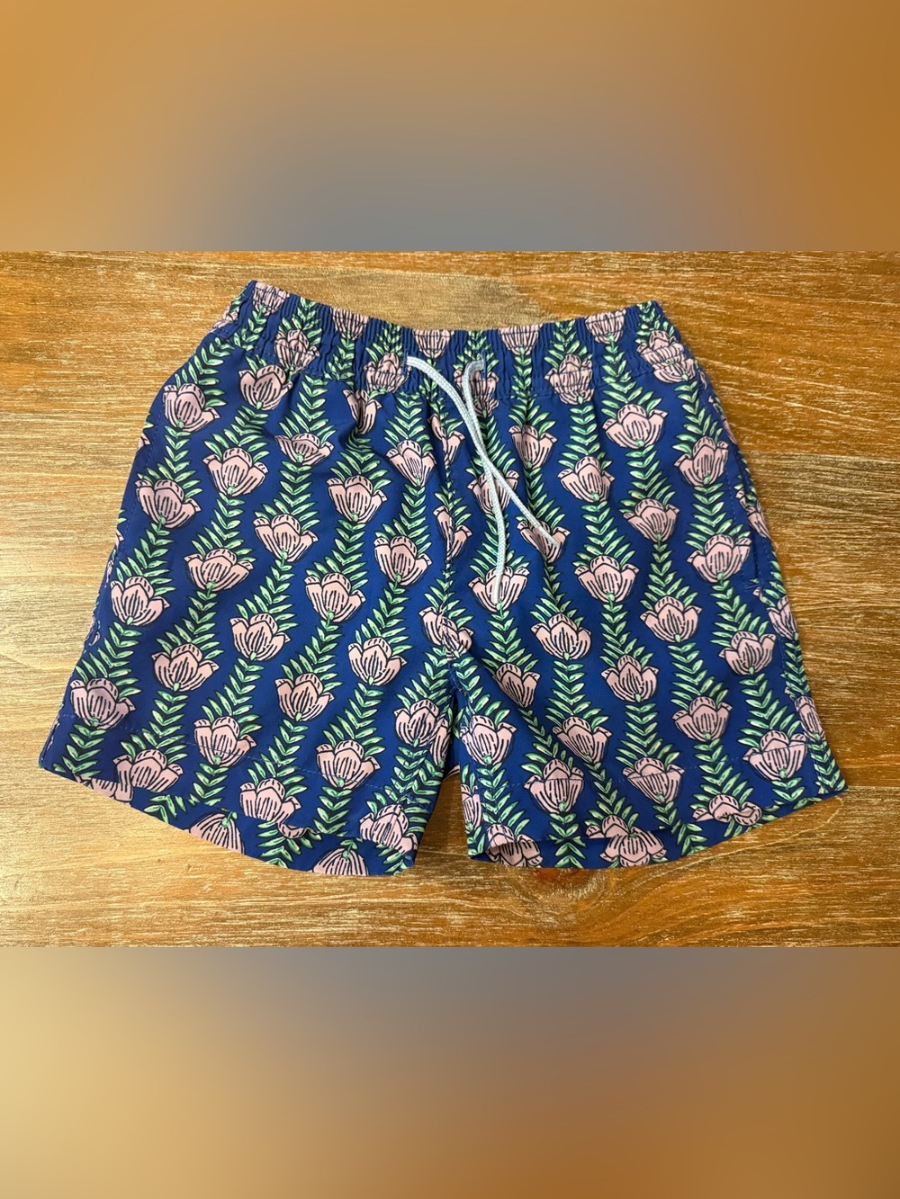 CREWCUTS x SZ BLOCKPRINTS SWIM TRUNKS, SIZE 3